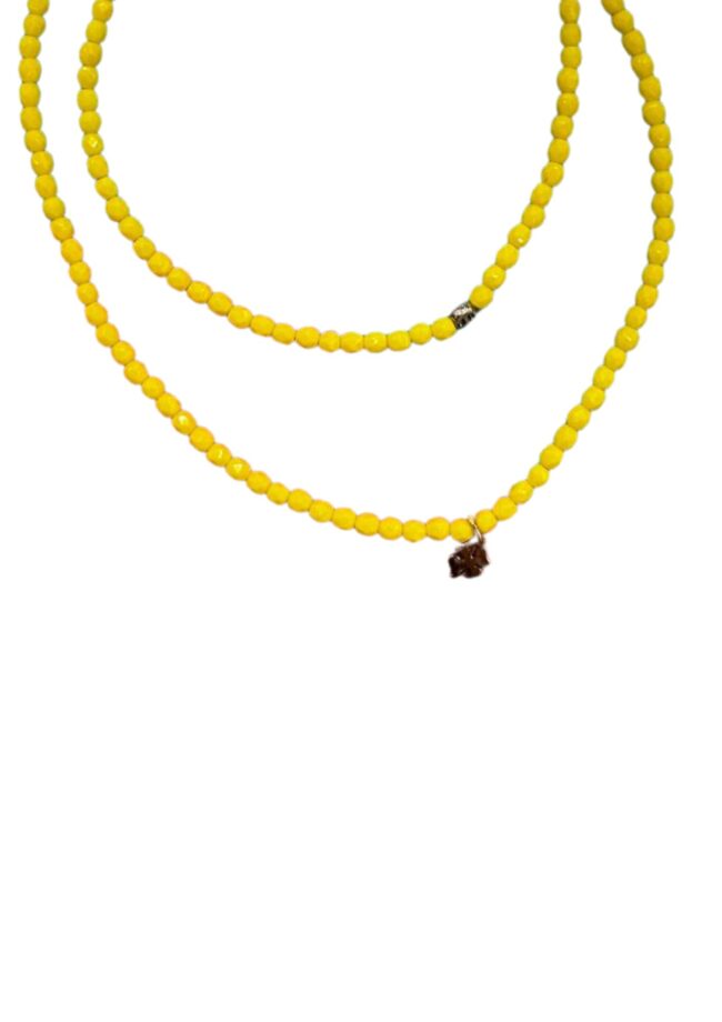 Bracelet 3 tours Jaune Néon Trèfles Doré – Têtes Blondes