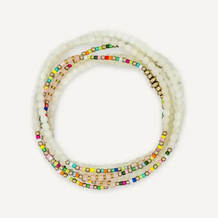 Collier & Bracelet 6 Tours Jumeirah Vanille – Têtes Blondes