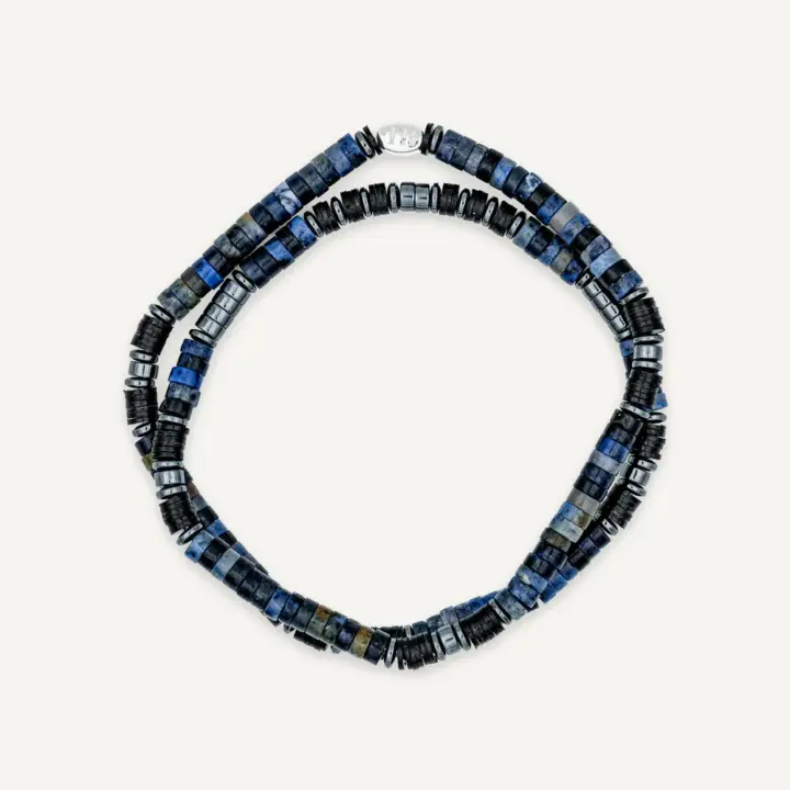 Collier & Bracelet 2 Tours Tom Dumortiérite – Têtes Blondes