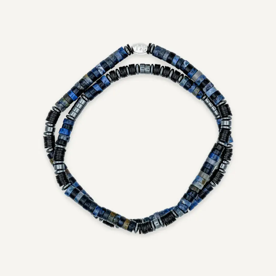 Collier & Bracelet 2 Tours Tom Dumortiérite – Têtes Blondes