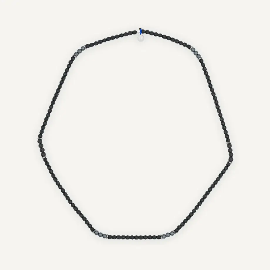 Bracelet Collier 3 tours Gentleman Silver Noir – Tête Blonde