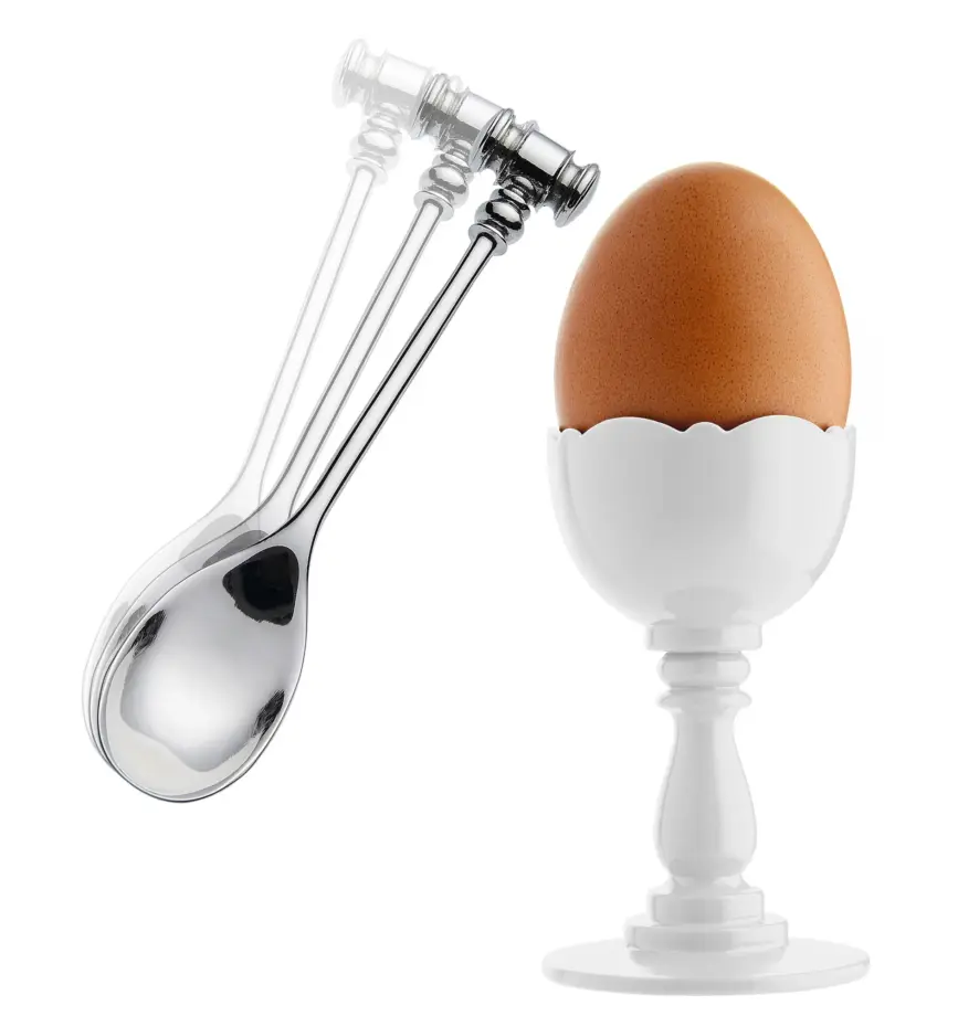 Coquetier avec cuillère ouvre-œuf Dressed Blanc – Alessi