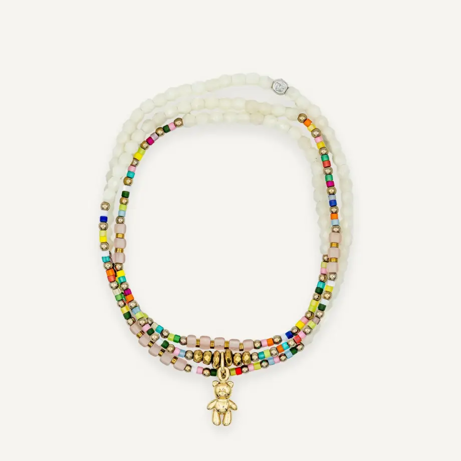 Bracelet 3 tours Doudou Dédé Dubaï Vanille – Têtes Blondes