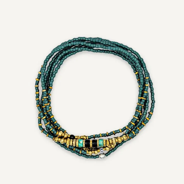 Bracelet 6 tours Jade Evergreen – Têtes Blondes