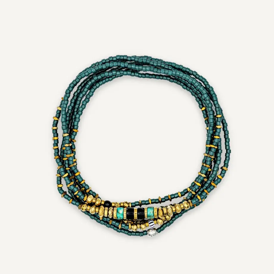 Bracelet 6 tours Jade Evergreen – Têtes Blondes