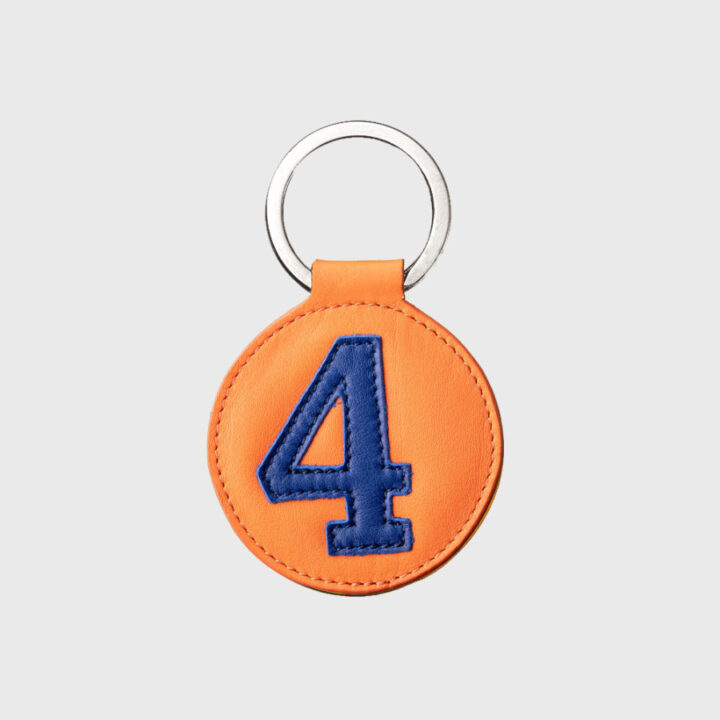 Porte-clés rond en cuir orange et bleu 4 – E2R