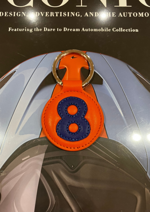 Porte-clés rond en cuir orange et bleu 8 – E2R
