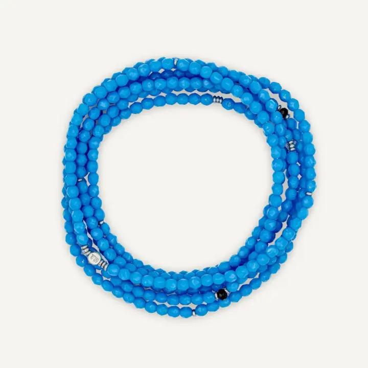 Collier Bracelet 6 Tours Anne Bleu Azur – Têtes Blondes