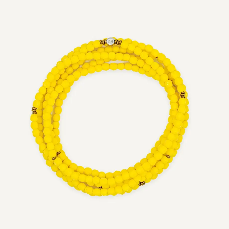 Bracelet 6 tours Anne Jaune – Têtes Blondes