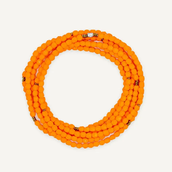 Bracelet 6 tours Anne Orange – Têtes Blondes