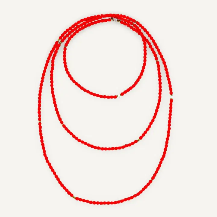 Bracelet 6 tours Anne Rouge – Têtes Blondes