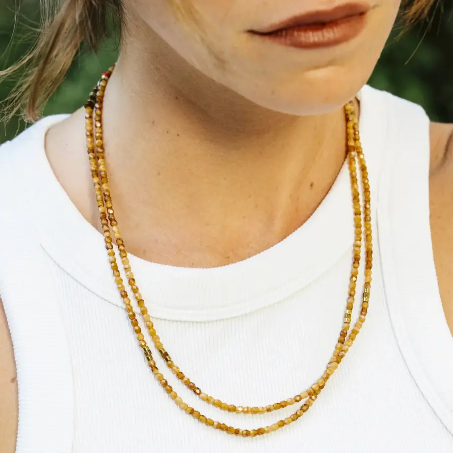 Collier Bracelet 6 Tours Joanna Caramel – Têtes Blondes
