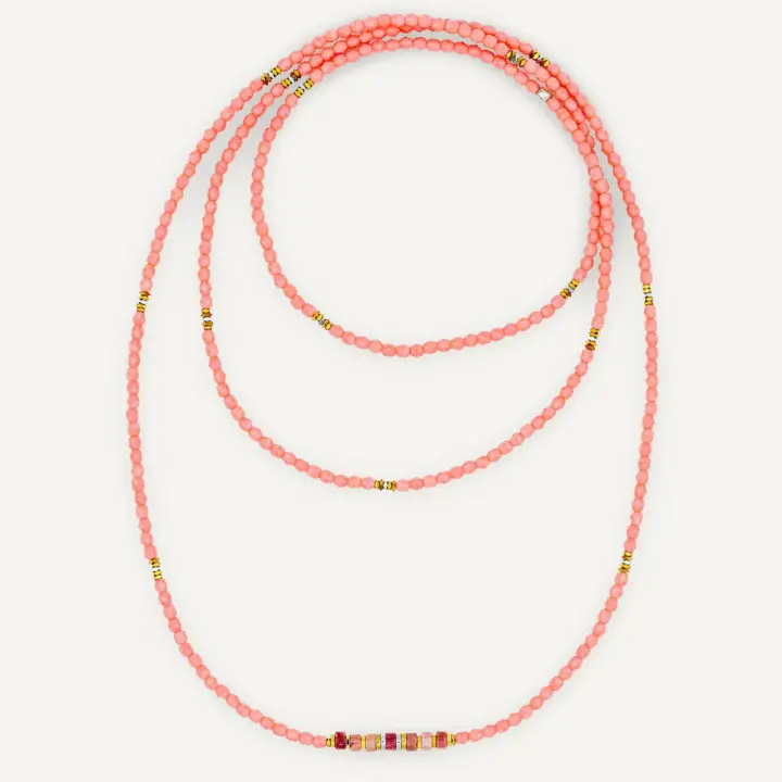 Collier Bracelet 6 Tours New Vir Rose Poudré – Têtes Blondes