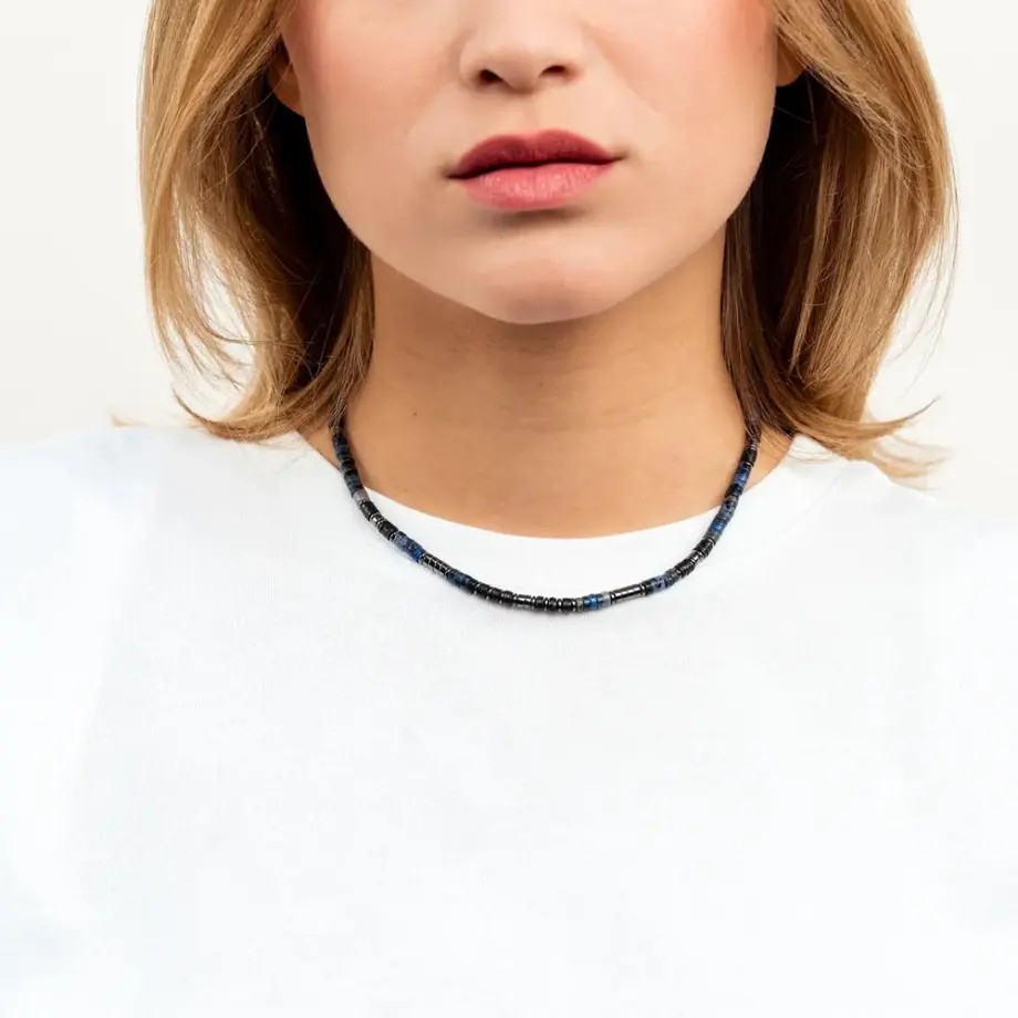 Collier & Bracelet 2 Tours Tom Dumortiérite – Têtes Blondes
