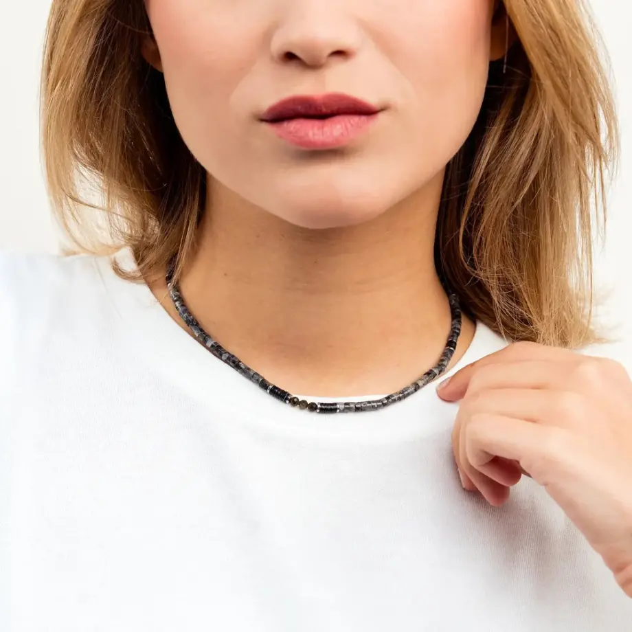 Collier & Bracelet 2 Tours Toni Labradorite – Têtes Blondes